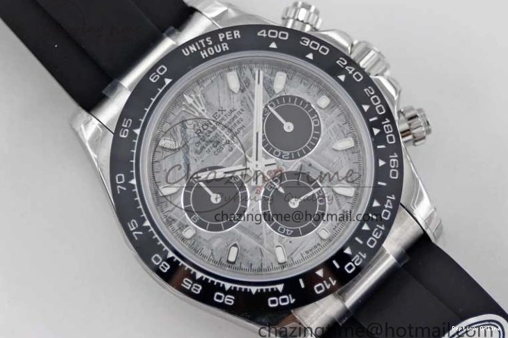 0509 WeatherProof Daytona 116519 SS TWF 1:1 Best Edition 904L Steel Gray Meteorite Black Dial on Oysterflex Strap A 2410
